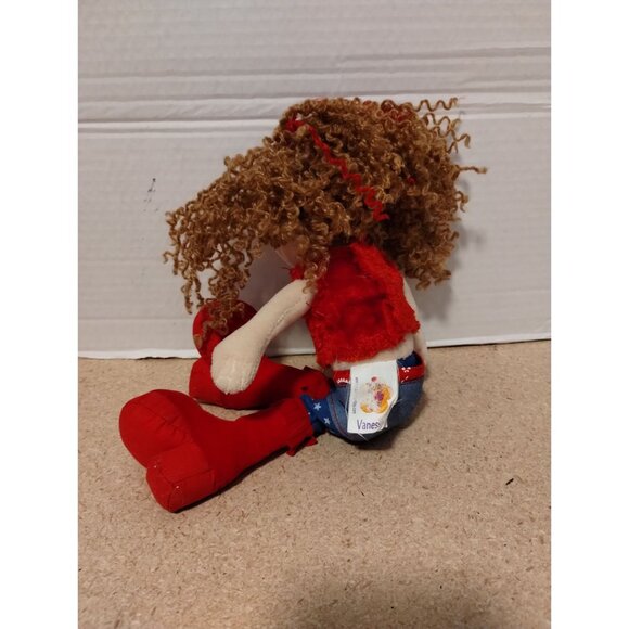 Vanessa Manhattan Toy Plush Doll Curly Hair Red Outfit Denim Pants Red Boots 12" - Picture 5 of 5